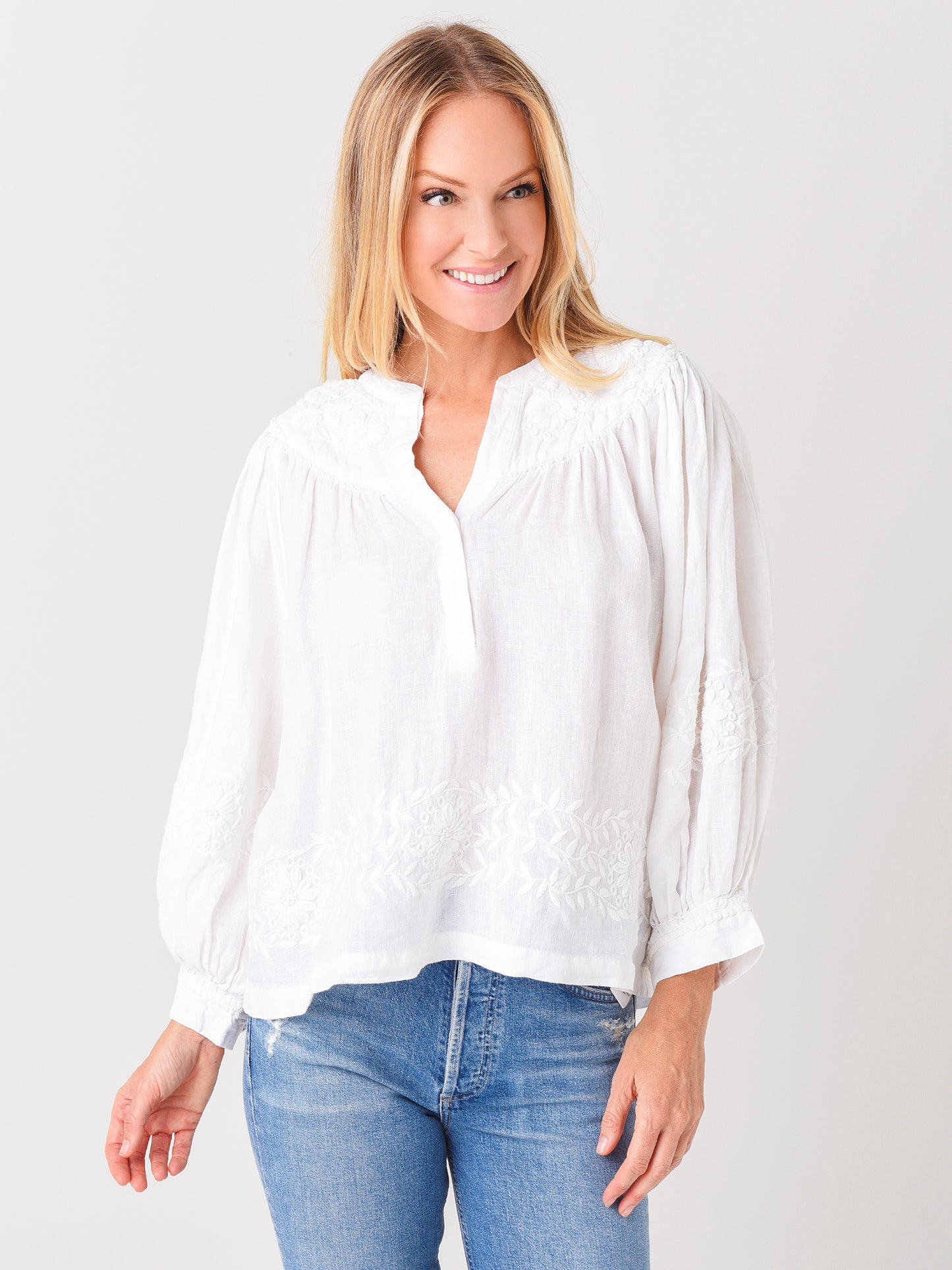 Joie Women's Ailani long Sleeve Linen Top - Saint Bernard