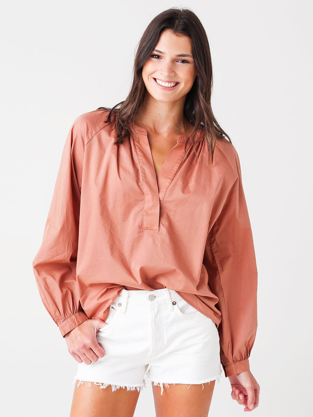 Joie Women's Lili Long Sleeve Cotton Top - Saint Bernard
