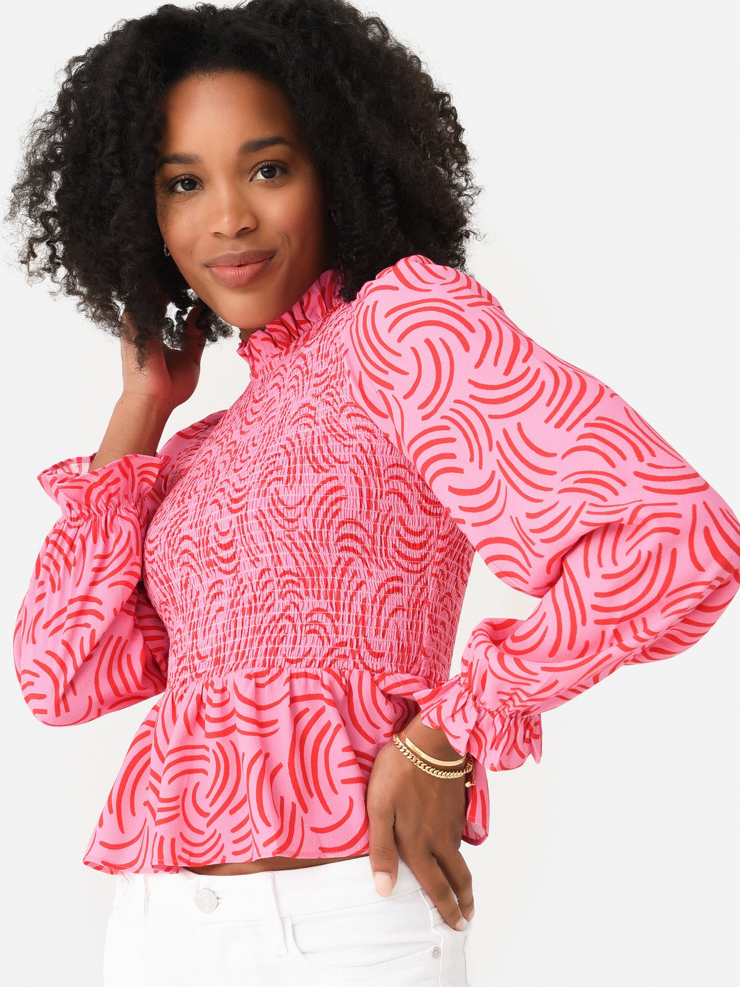 Kitri Women's Darcie Shirred Top - Saint Bernard