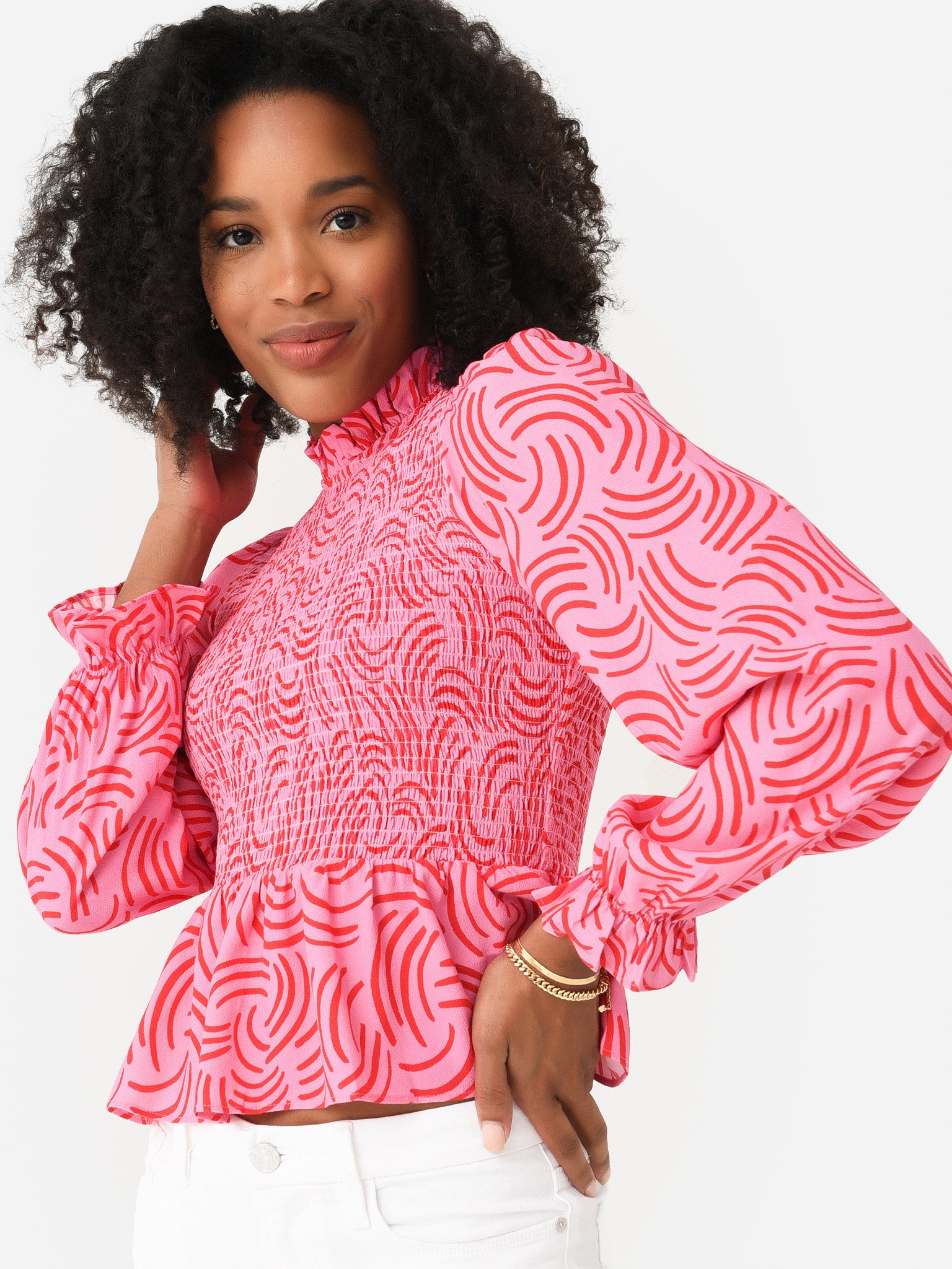 Kitri Women's Darcie Shirred Top - Saint Bernard