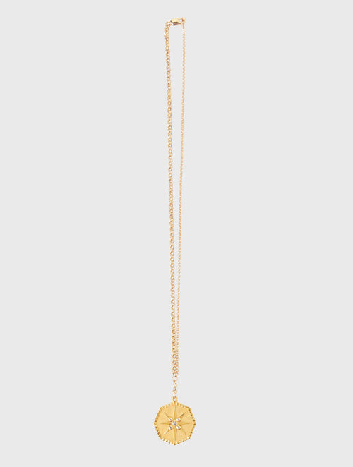 Annie O'Grady Designs Multi-Gauge Rolo Chain With Star Medallion Necklace