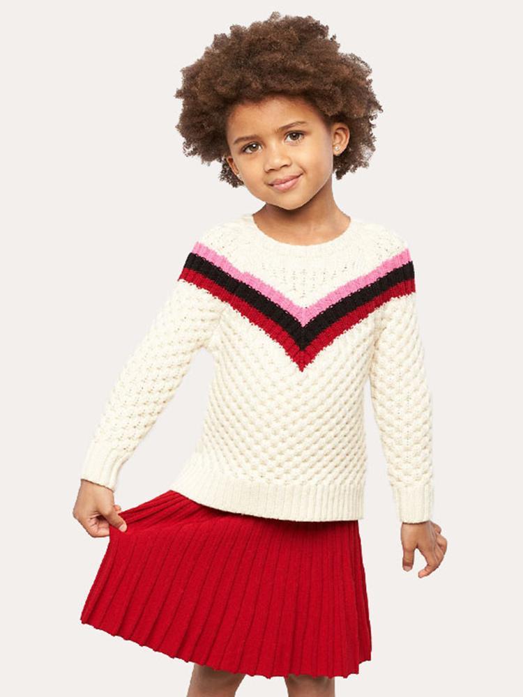 Milly Girls' Chevron Stripe Sweater