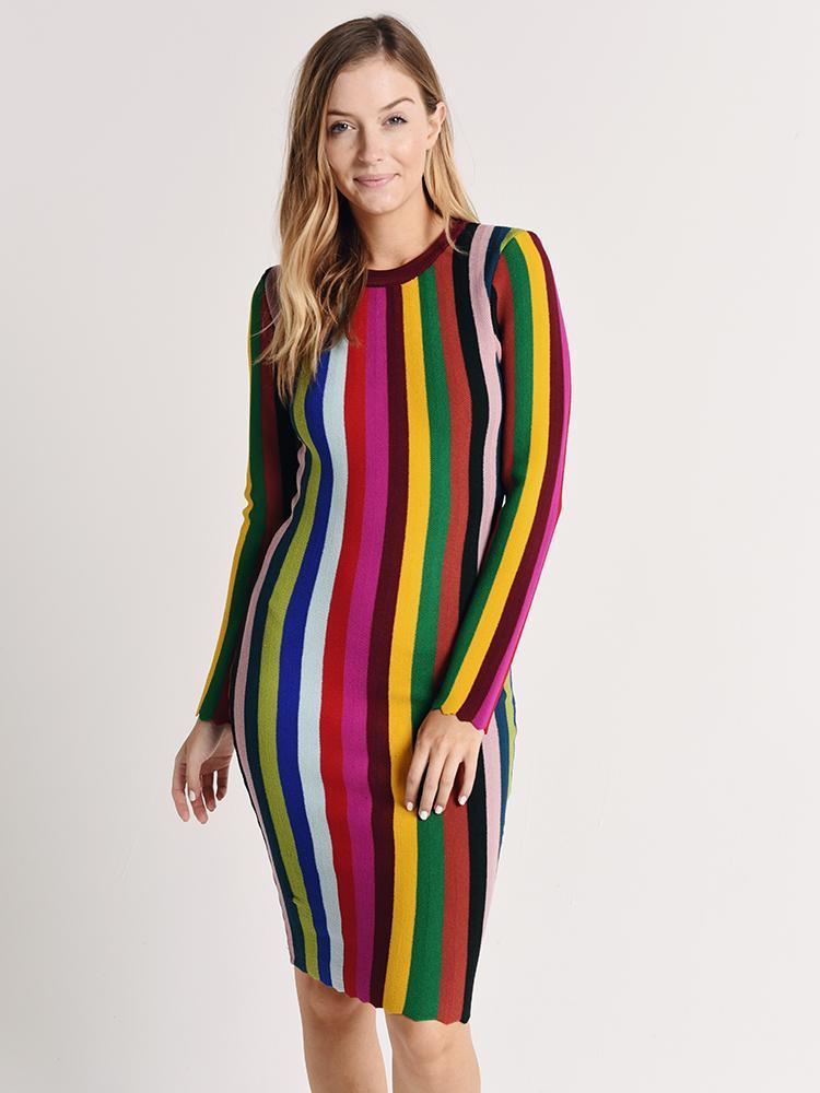 Milly Women's Chevron Vertical Stripe Dress