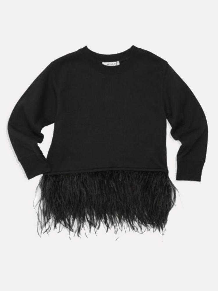 Milly Minis Sweatshirt With Removable Trim - Saint Bernard