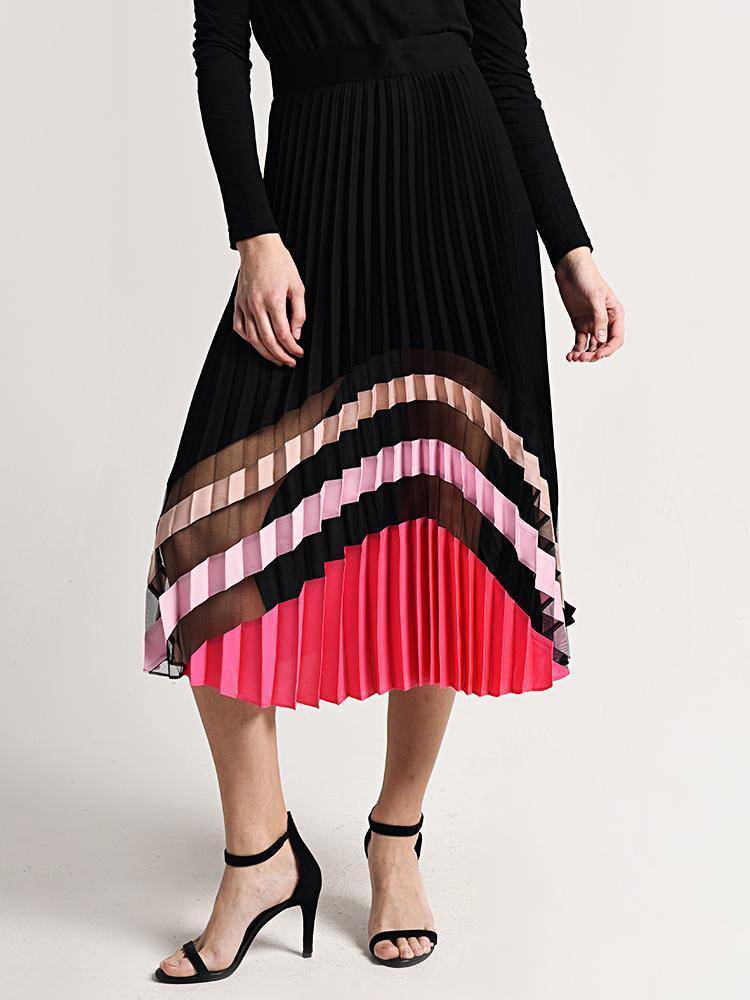 Milly Insert Pleated Maxi Skirt - Saint Bernard