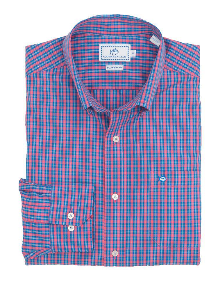 Southern Tide Savannah Check Plaid Sport Shirt - Saint Bernard