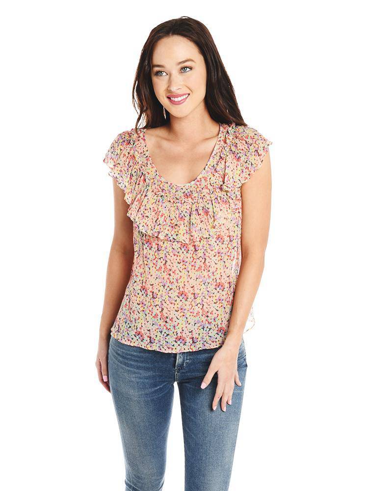 Rebecca Taylor Sleeveless Margo Ruffle Top - Saint Bernard