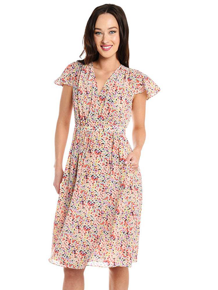 Rebecca Taylor Sleeveless Margo Wrap Dress - Saint Bernard