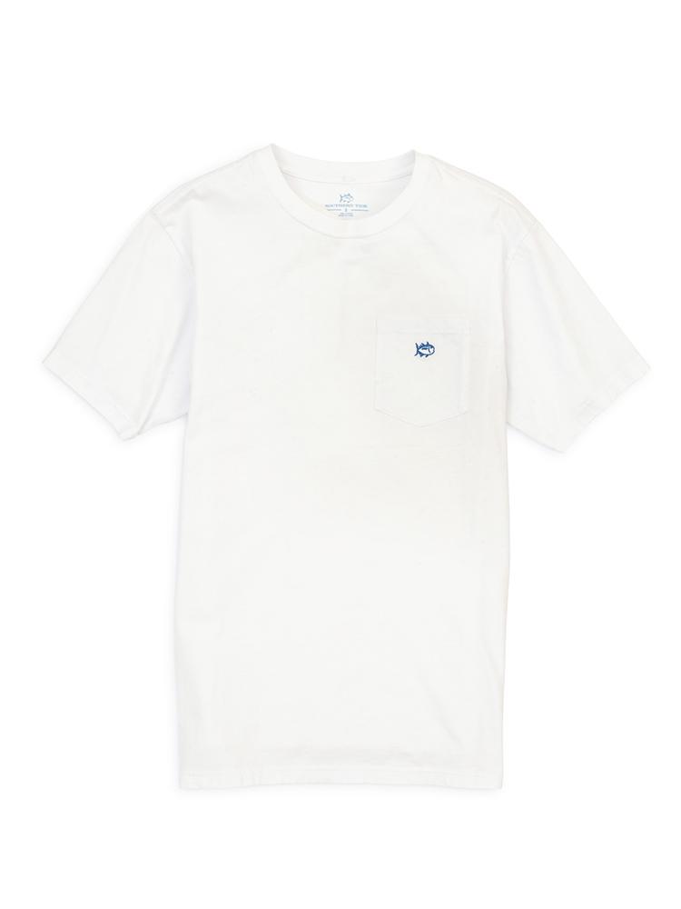 Southern Tide Outlined Embroidered Pocket T Shirt - Saint Bernard