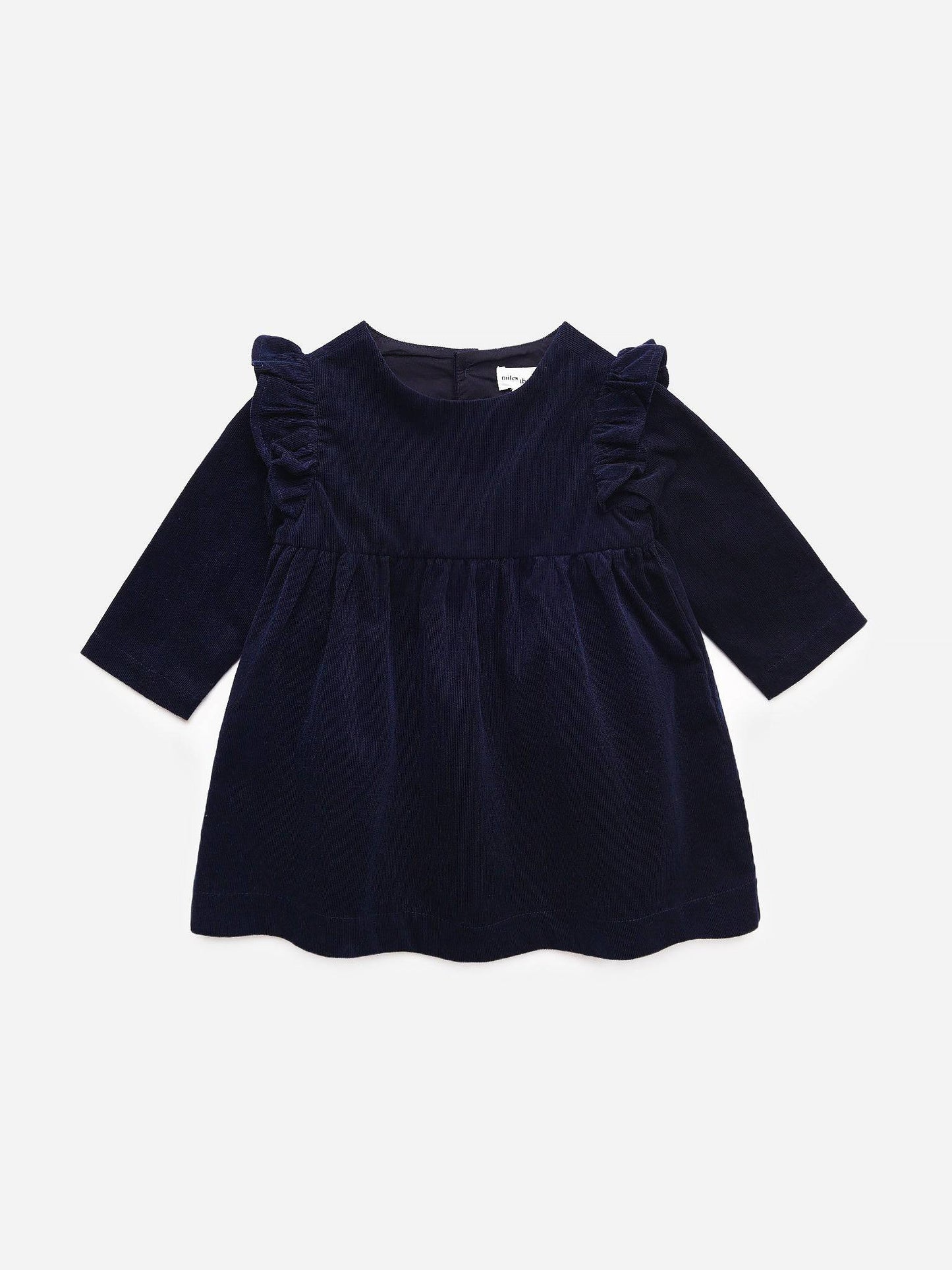 Miles Baby Girls' Ruffle Sleeve Cord Dress - Saint Bernard