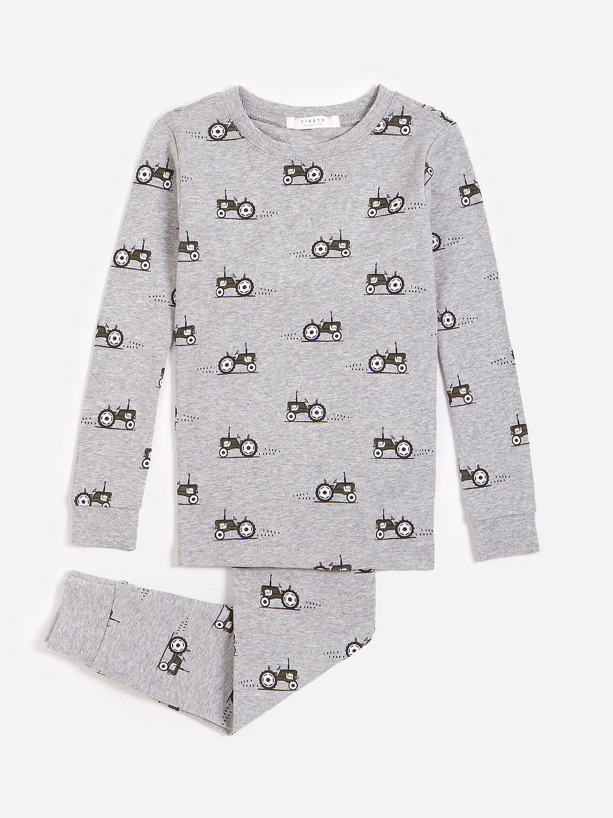 Petit Lem Baby Boys' 2 Piece Tractor Print Set - Saint Bernard