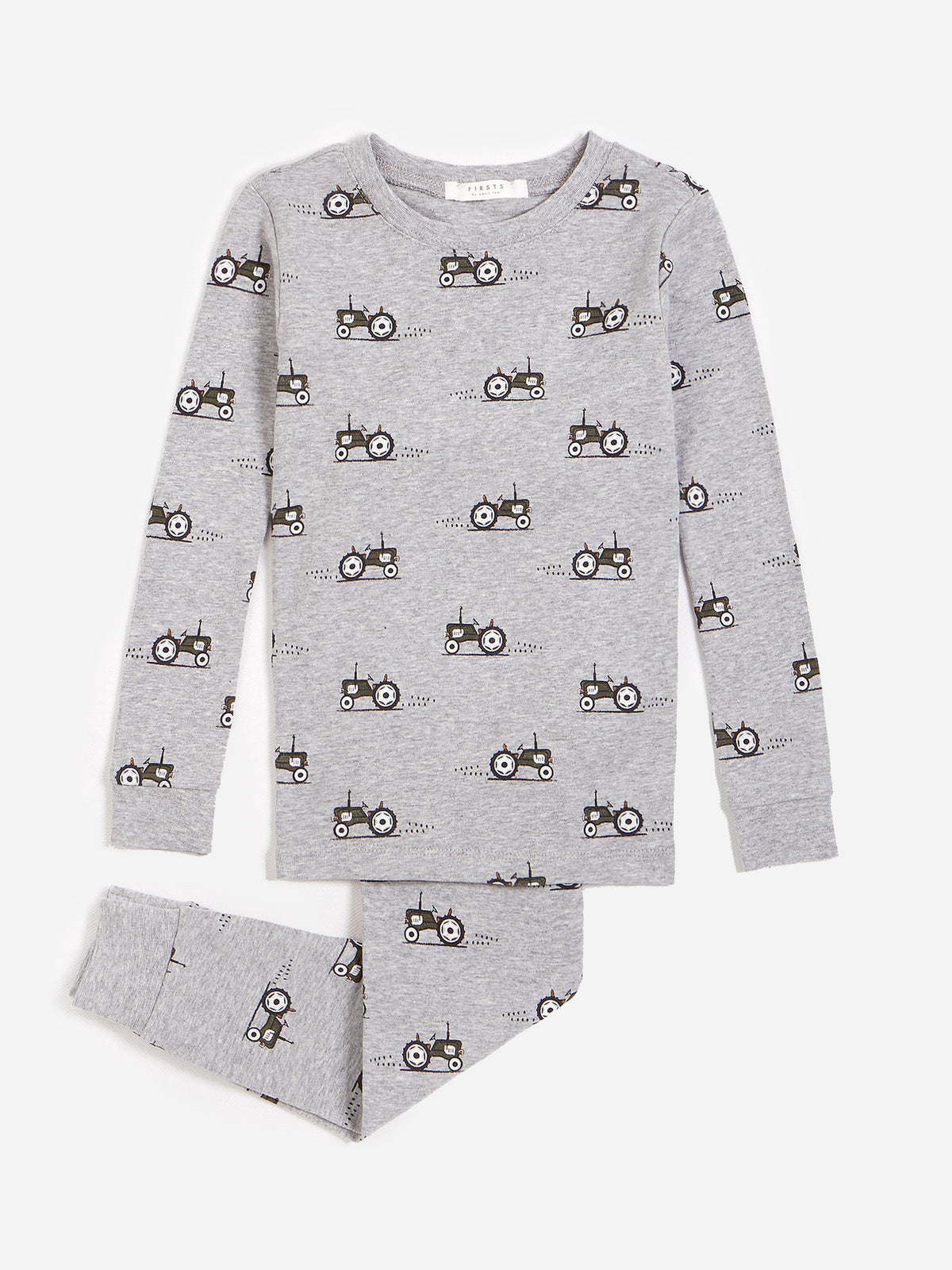 Petit Lem Boys' 2 Piece Tractor Print Set - Saint Bernard