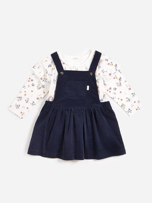 Petit Lem Baby Girls' Knit Top And Overall Set