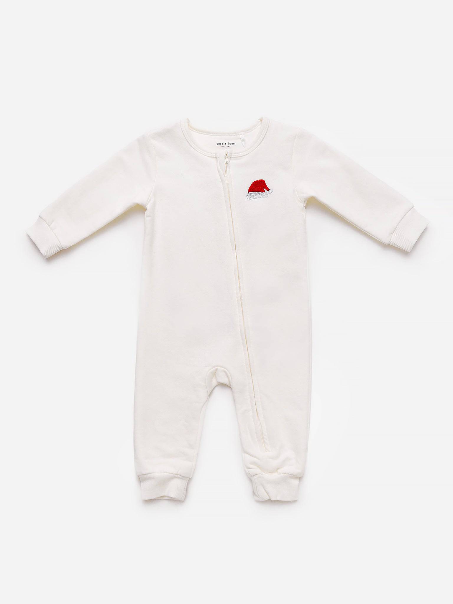 Petit Lem Little Kids' Santa Baby Romper - Saint Bernard