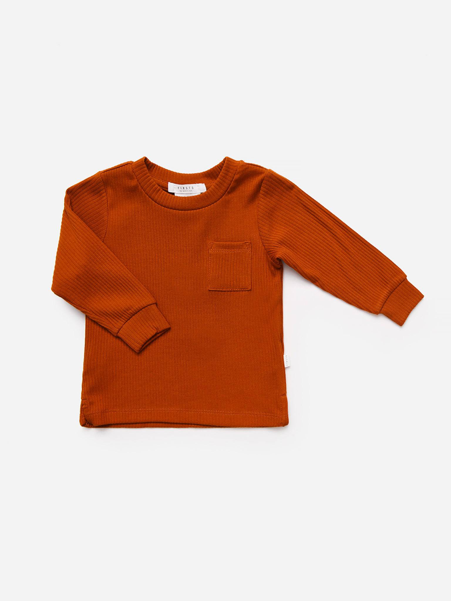 Petit Lem Little Kids' Rib Long Sleeve Shirt - Saint Bernard