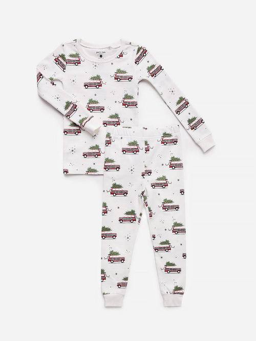 Petit Lem Kids' Festive Car Pajama Set