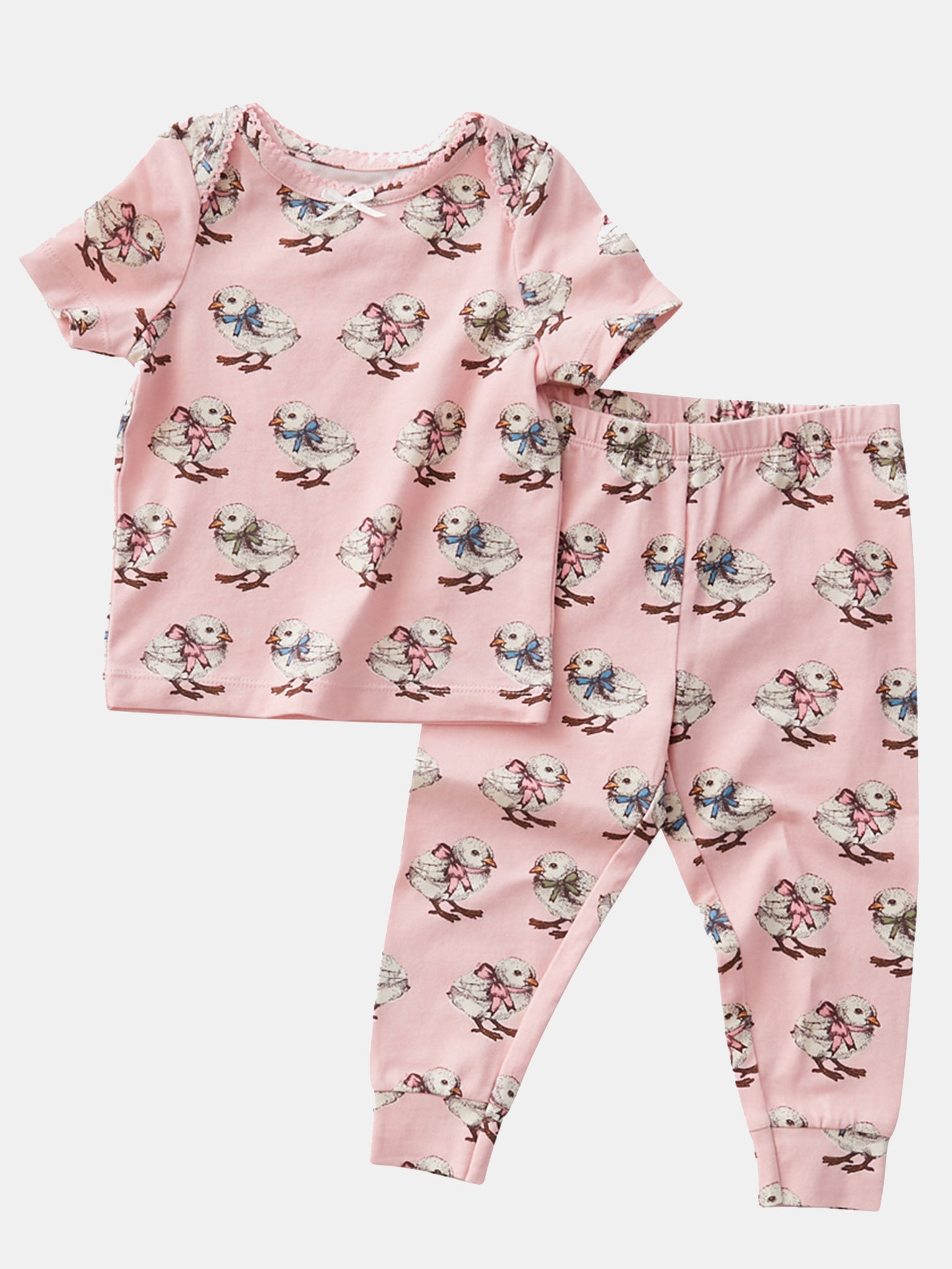 Pink Chicken Baby Chick Spring Pajama Set - Saint Bernard