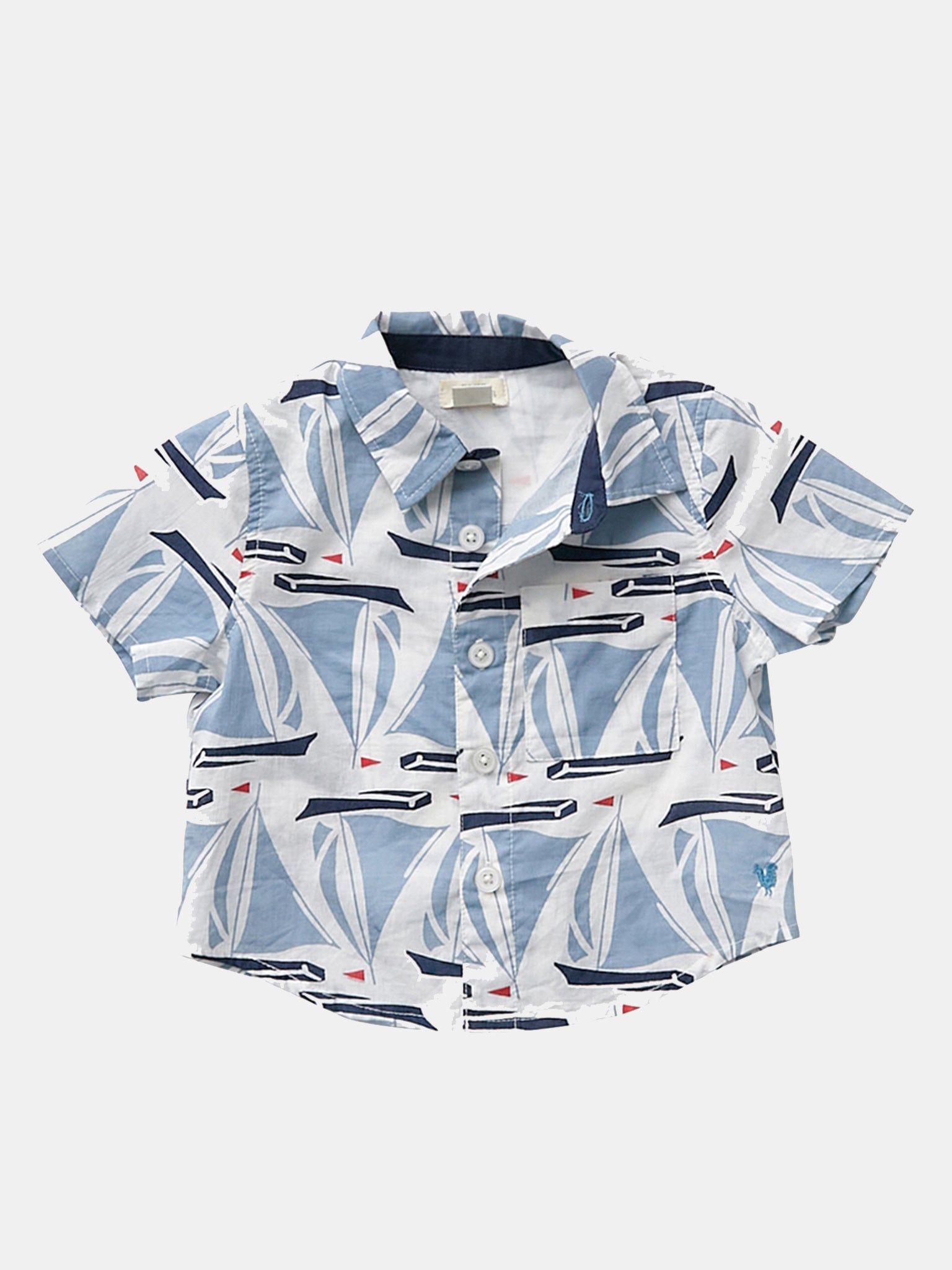 Pink Chicken Boys' Gardenia Sailboats Jack Shirt - Saint Bernard