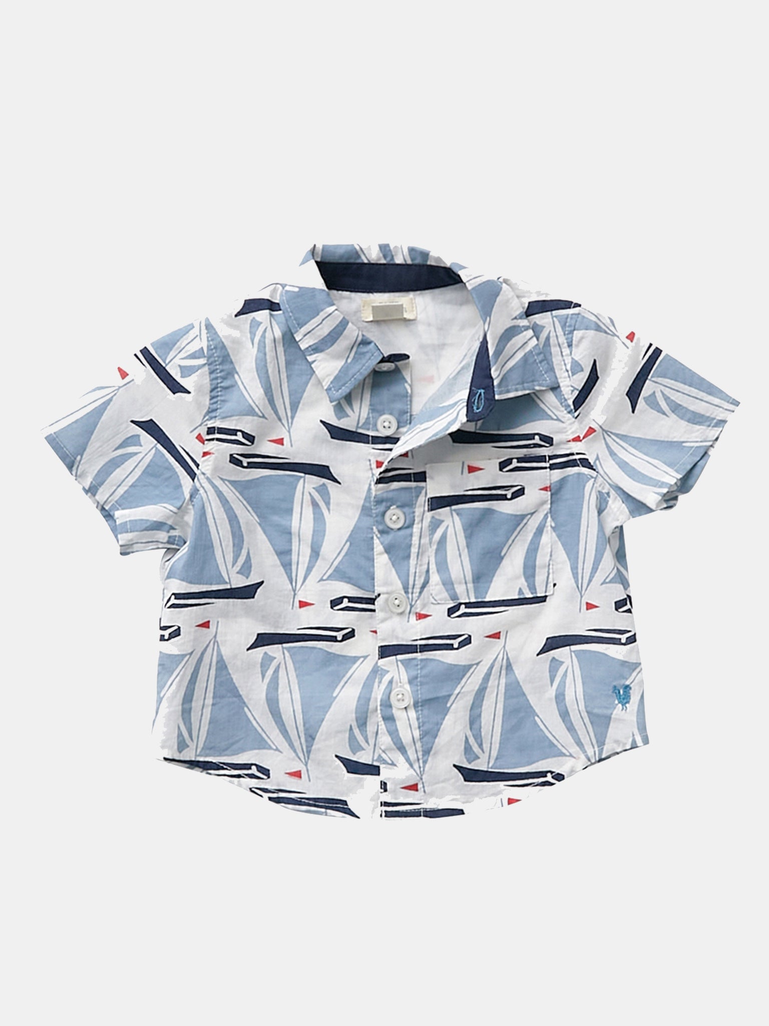 Pink Chicken Little Boys' Gardenia Sailboats Jack Shirt - Saint Bernard