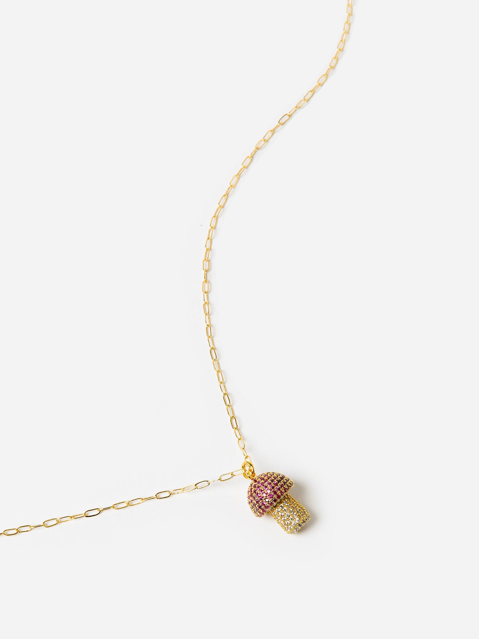 Cloverpost Women's Pink Mushroom Necklace - Saint Bernard