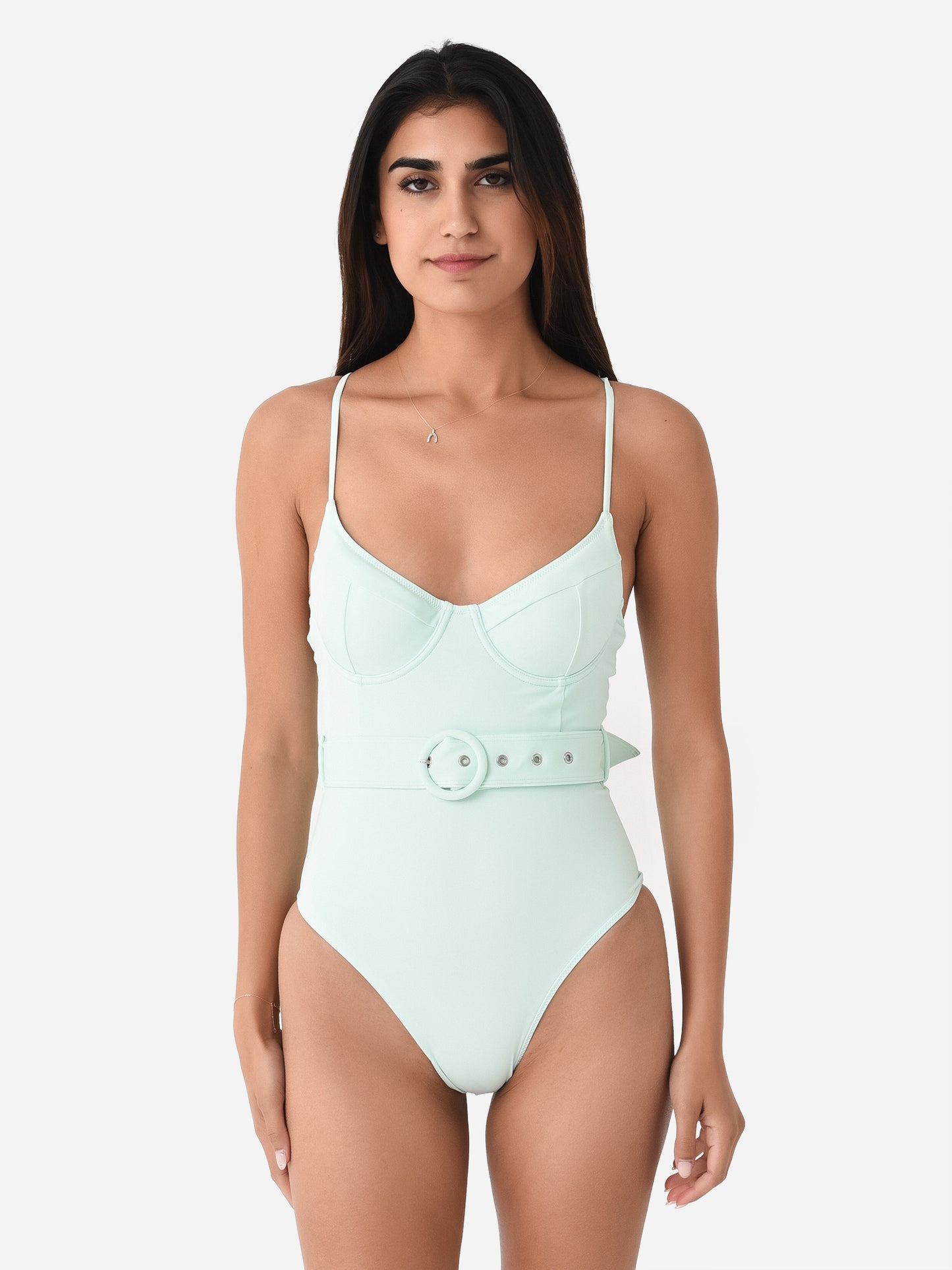 Simkhai Women's Noa Solid Belted Bustier One-Piece Swimsuit - Saint Bernard