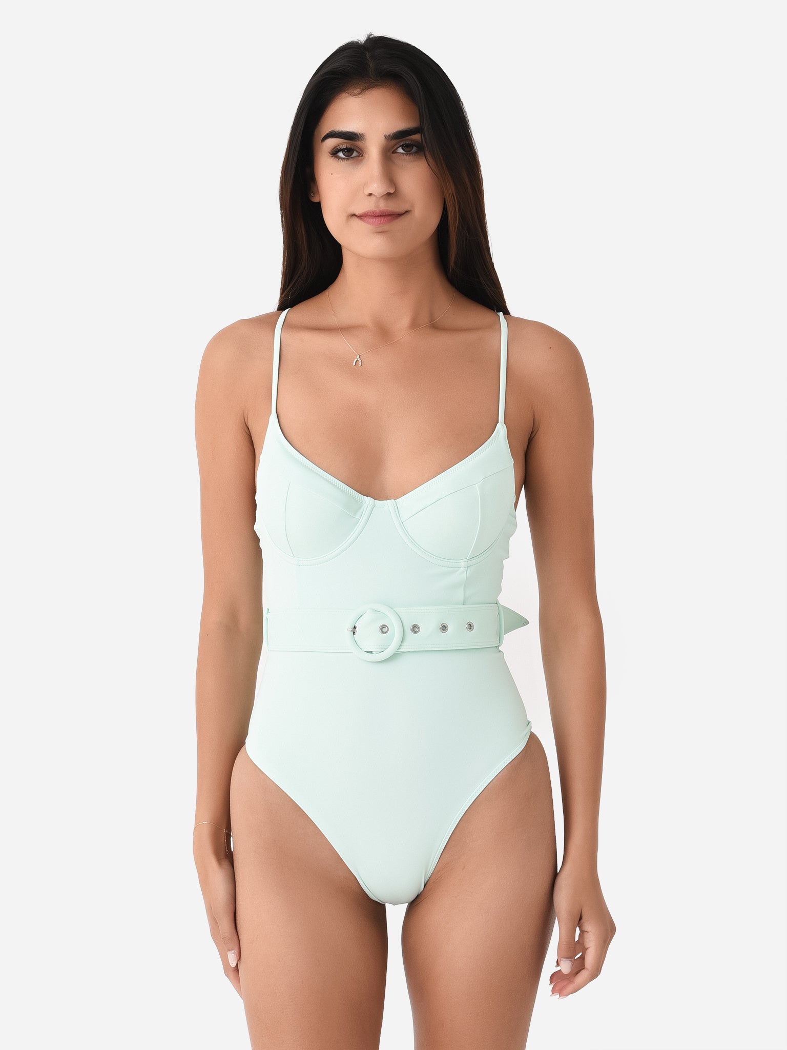 Simkhai Women's Noa Solid Belted Bustier One-Piece Swimsuit - Saint Bernard