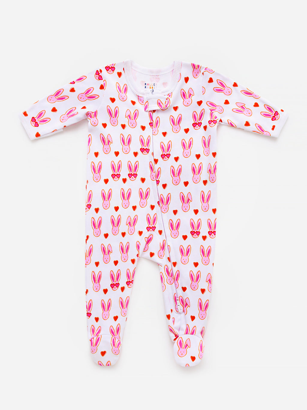 Roller Rabbit Baby Girls' Lovestruck Zipper Footie Pajama - Saint Bernard