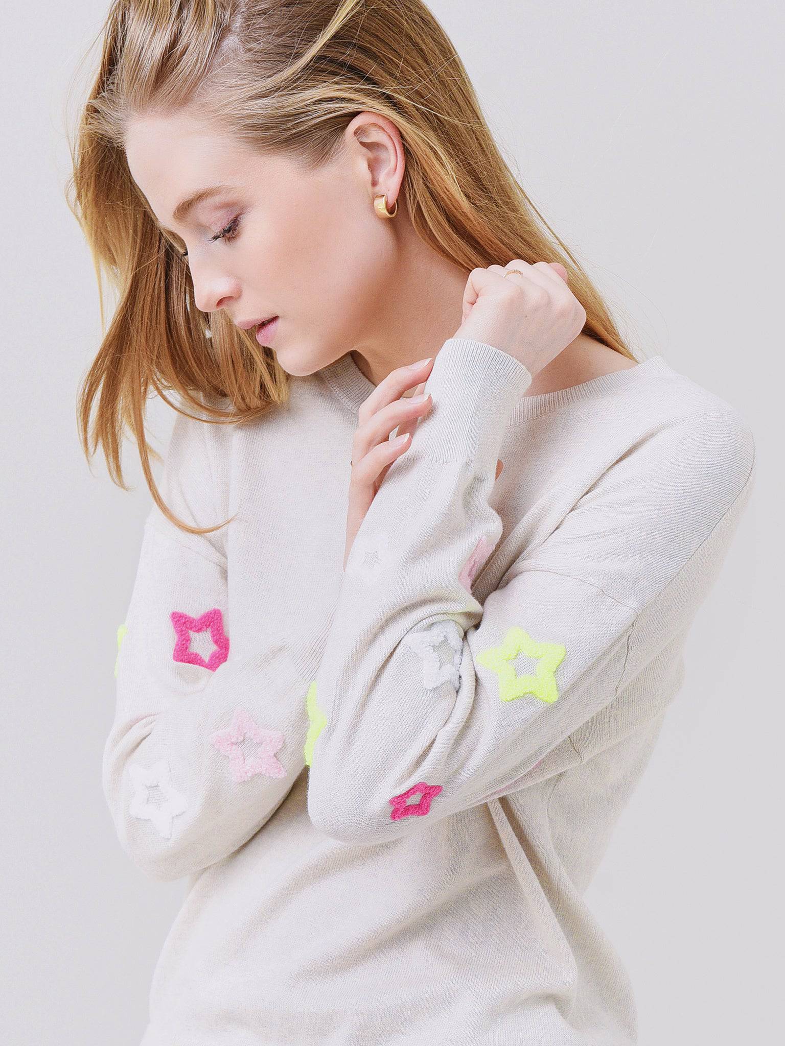 J. Society Women's Star Puff Sleeve Sweater - Saint Bernard