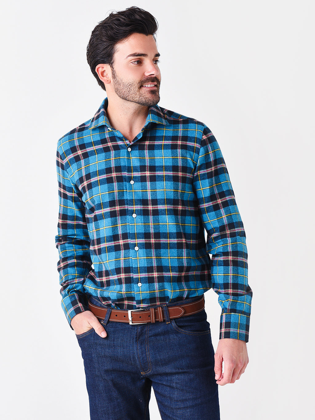 Maria Santangelo Men's Melton Button-Down Shirt - Saint Bernard