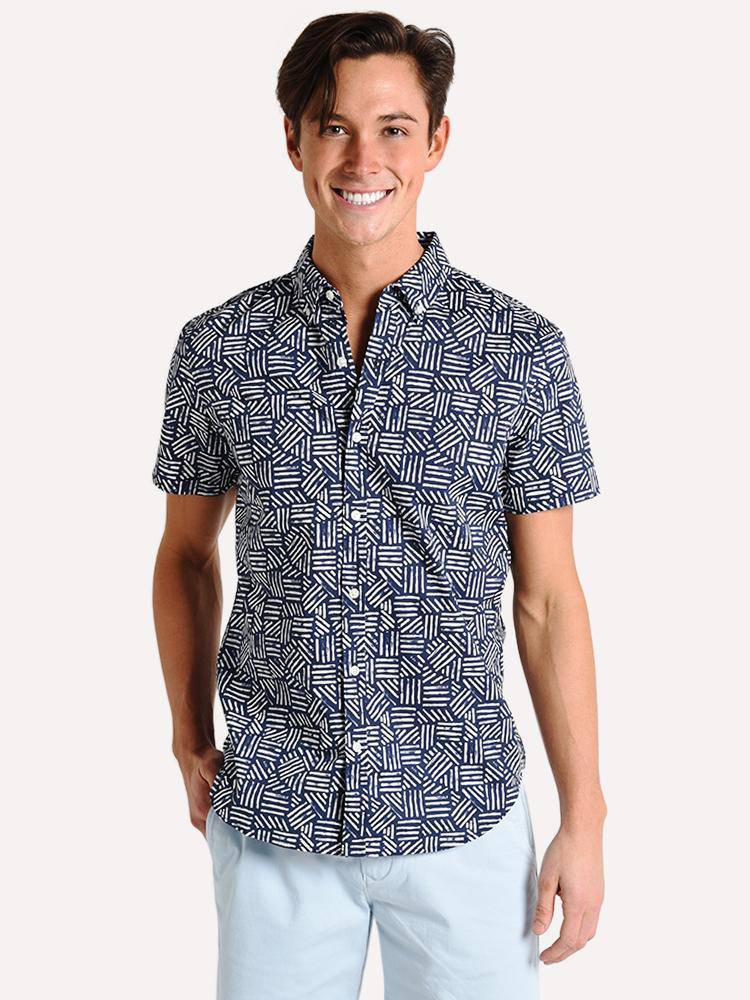 Bonobos Men's Slim Fit Riviera Short Sleeve Shirt - Saint Bernard