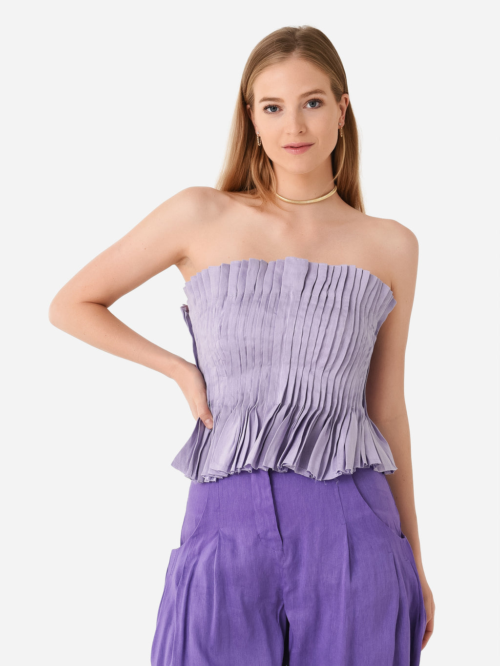 AJE Women's Horizon Pintucked Corset Top - Saint Bernard