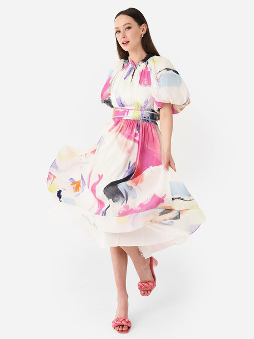 AJE Women's Elysium Blouson Midi Dress