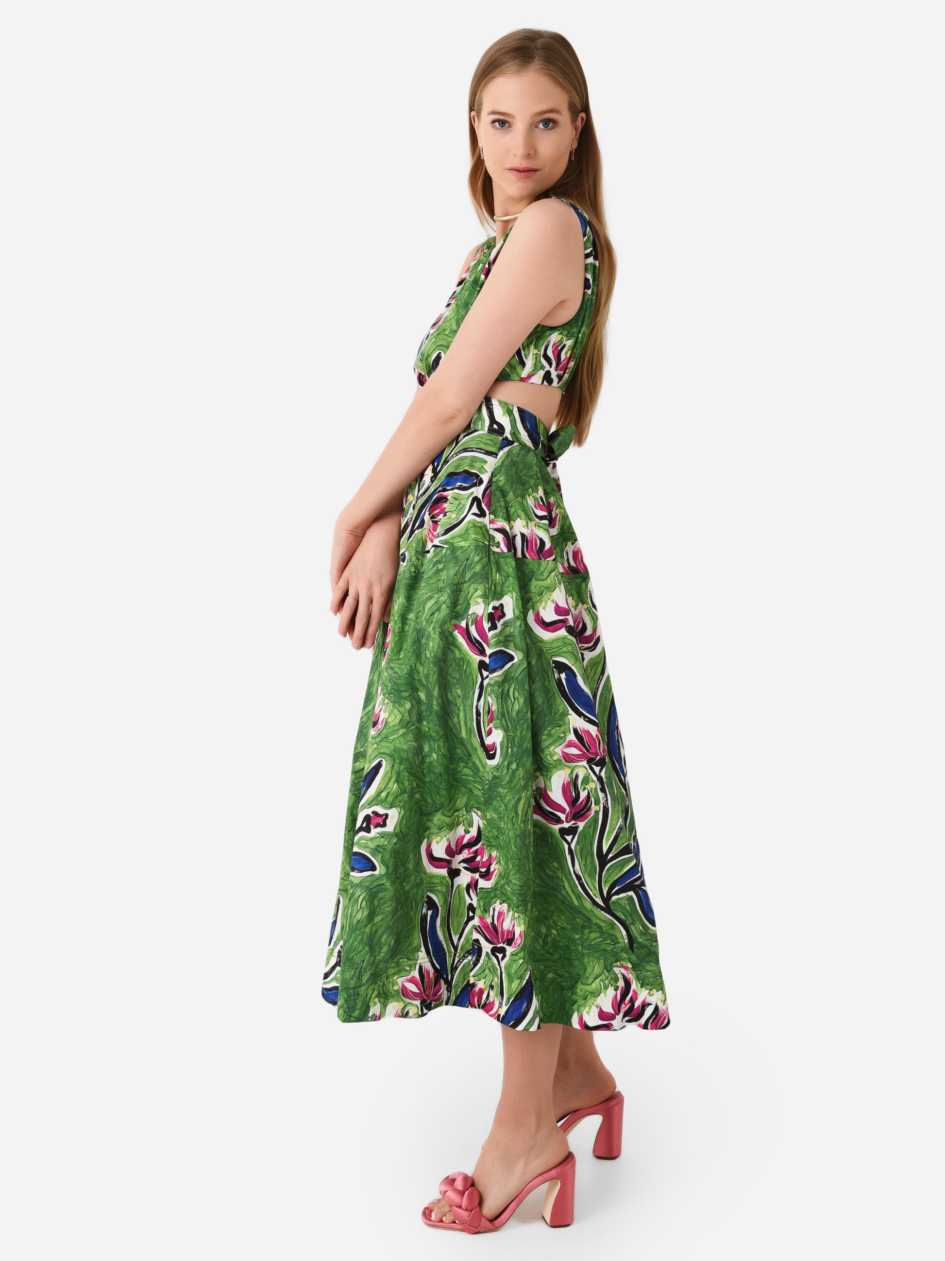 zorina tie midi dress Aje Zorina Tie Midi Dress In Fern Green - 70% Off