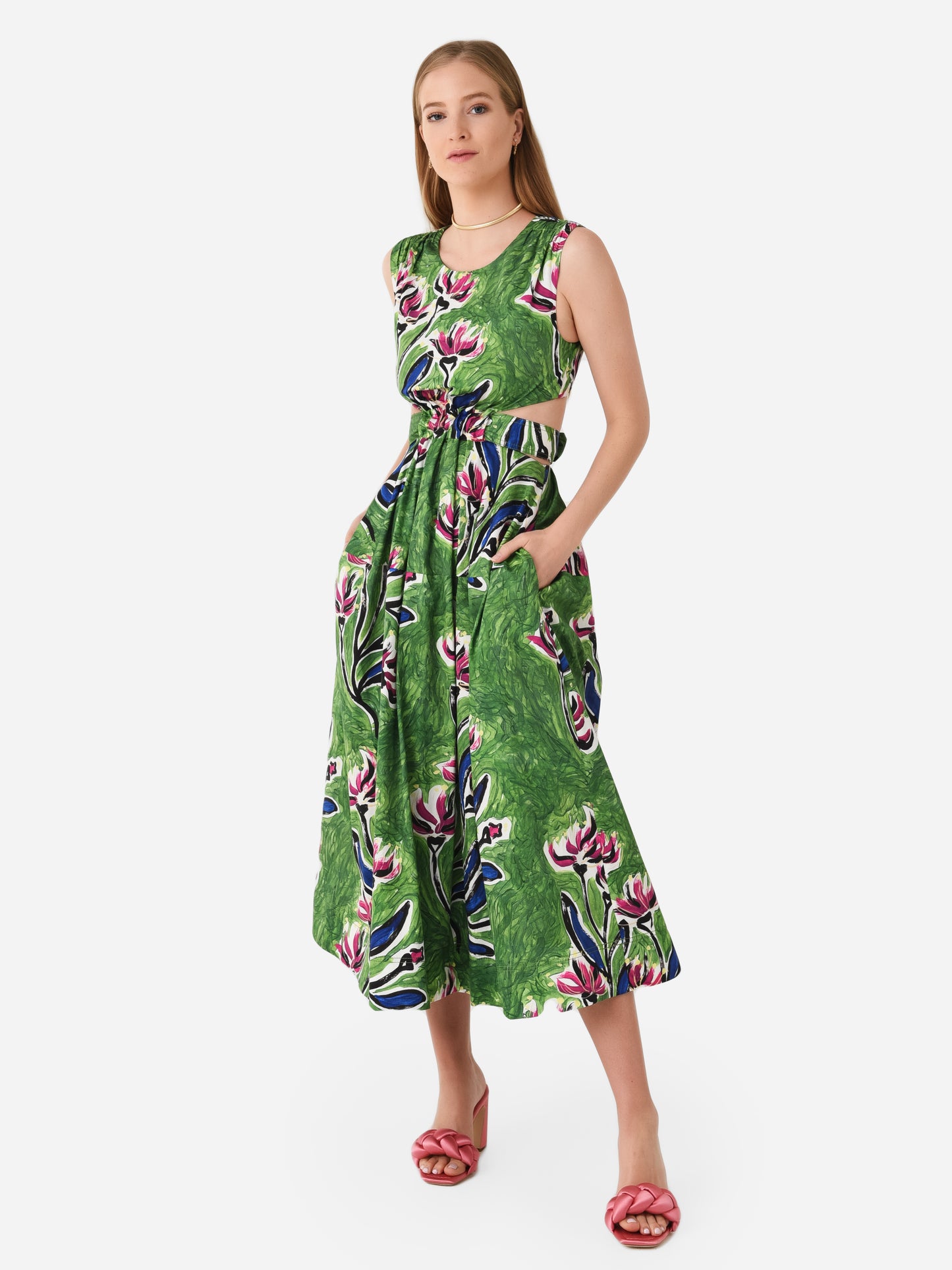 AJE Women's Zorina Tie Midi Dress - Saint Bernard