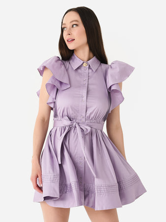 aje kindred frill midi dress AJE Women's Kindred Frill Mini Dress – Saint Bernard