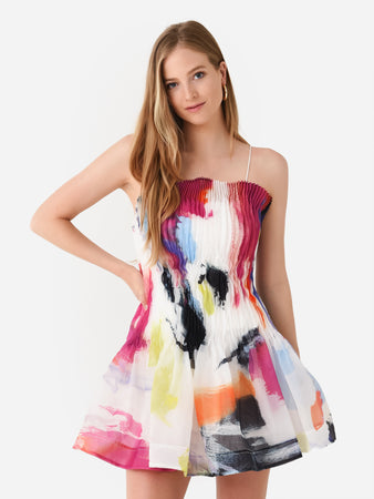 AJE Women's Celestial Pleated Mini Dress Saint Bernard AJE Women's Celestial Pleated Mini Dress Saint Bernard
