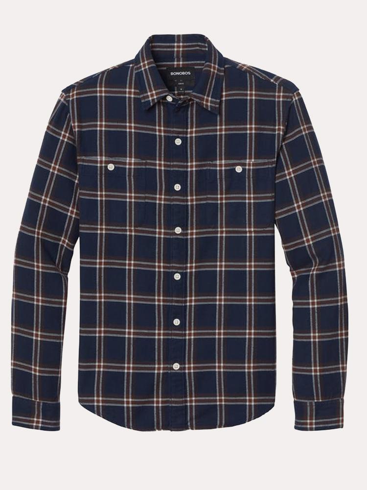 Bonobos Men’s Flannel Button Down Slim Shirt - Saint Bernard
