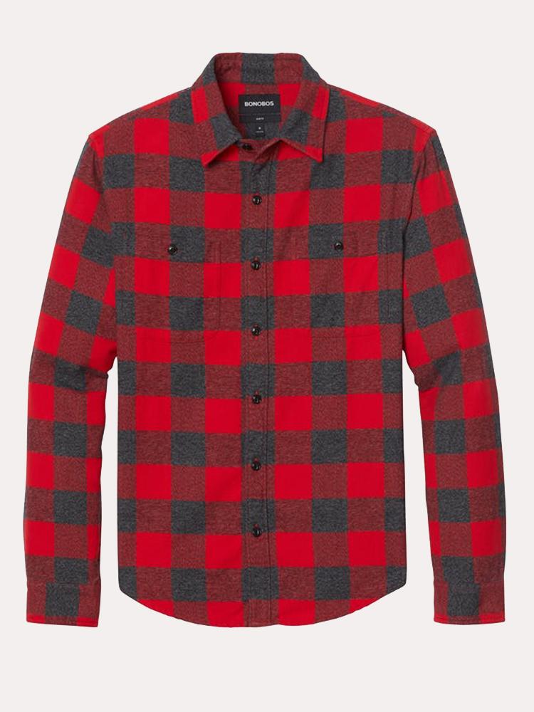 Bonobos Men’s Flannel Button Down Slim Shirt - Saint Bernard