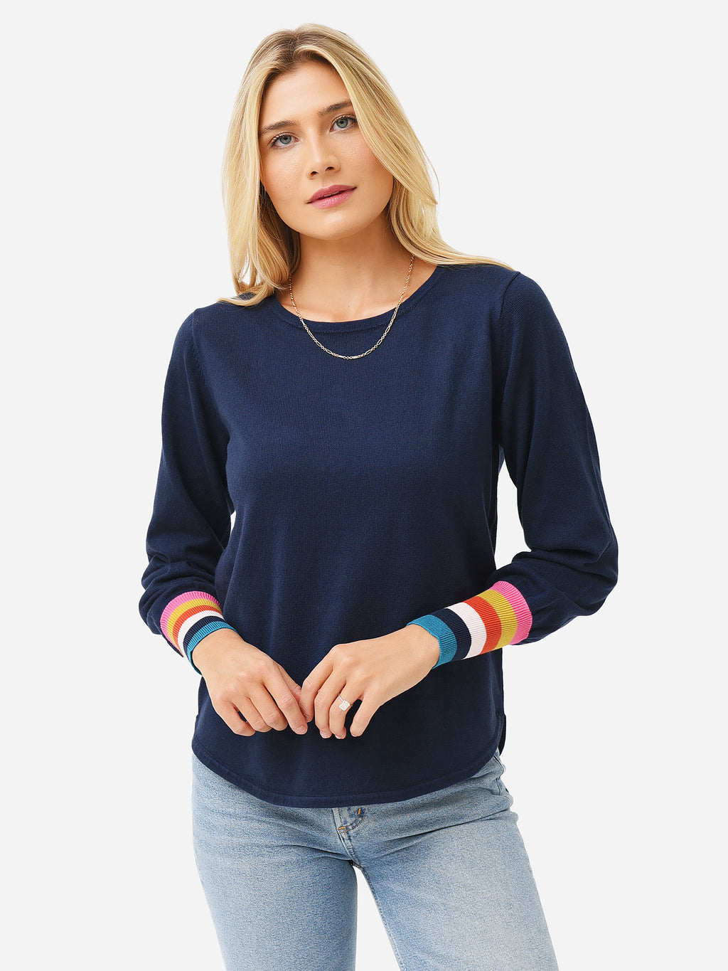 J Society Women's Stripe Sleeve Sweater - Saint Bernard