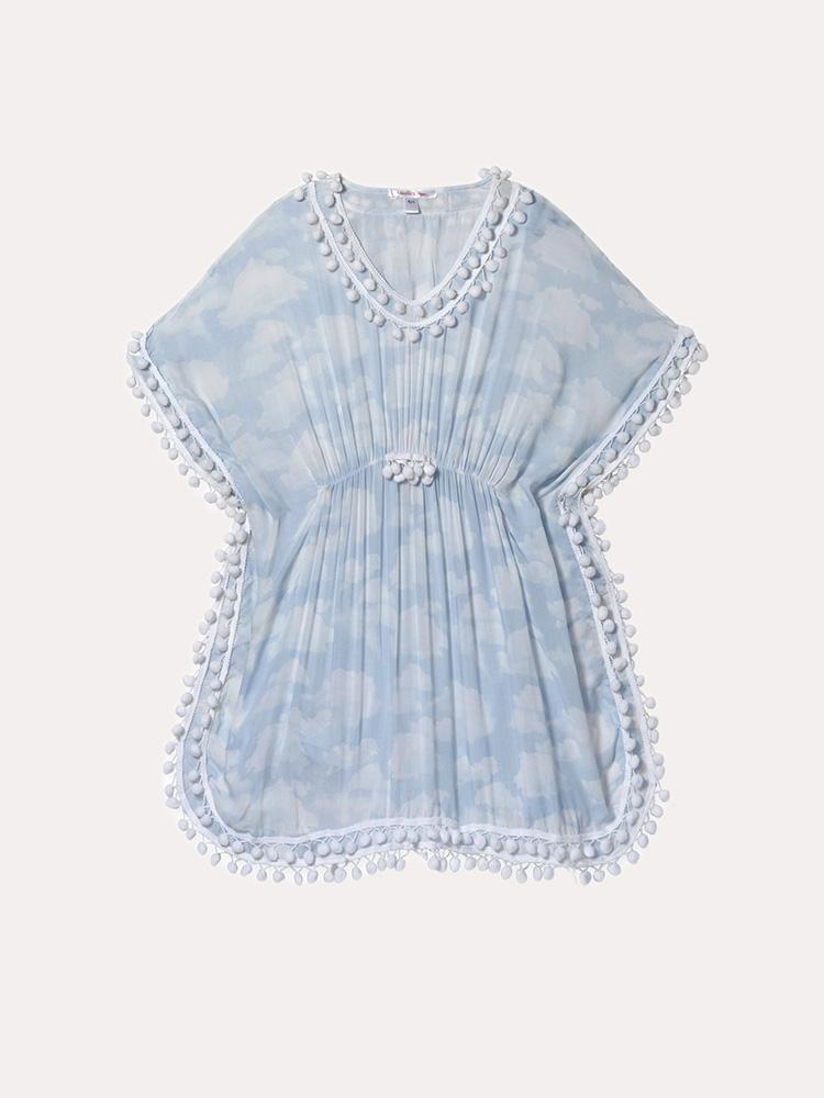 Stella Cove Girls' Blue Skies Poncho Cover Up - Saint Bernard