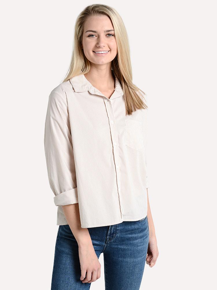 Stateside Stripe Cropped Button Down Top - Saint Bernard