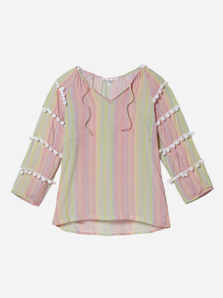 Stella Cove Girls' Channel Marker Caftan Cover Up - Saint Bernard