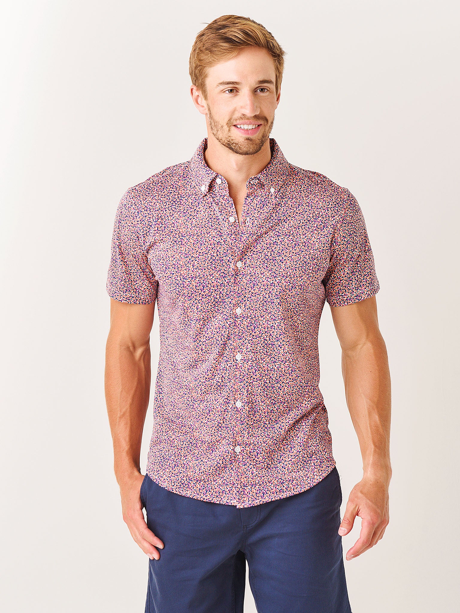Bonobos Men's Jersey Riviera Short Sleeve Shirt - Saint Bernard