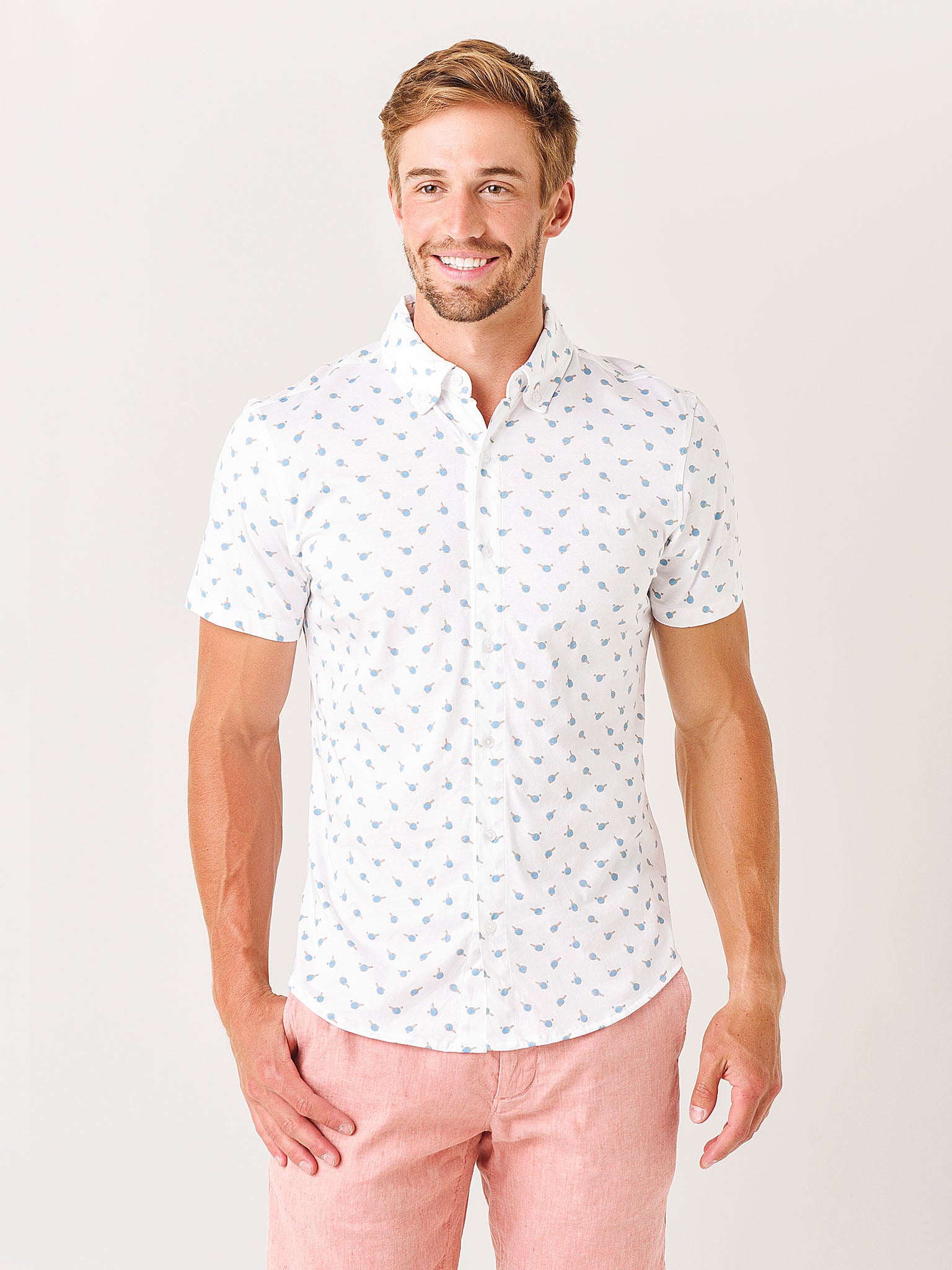 Bonobos Men's Jersey Riviera Short Sleeve Shirt - Saint Bernard