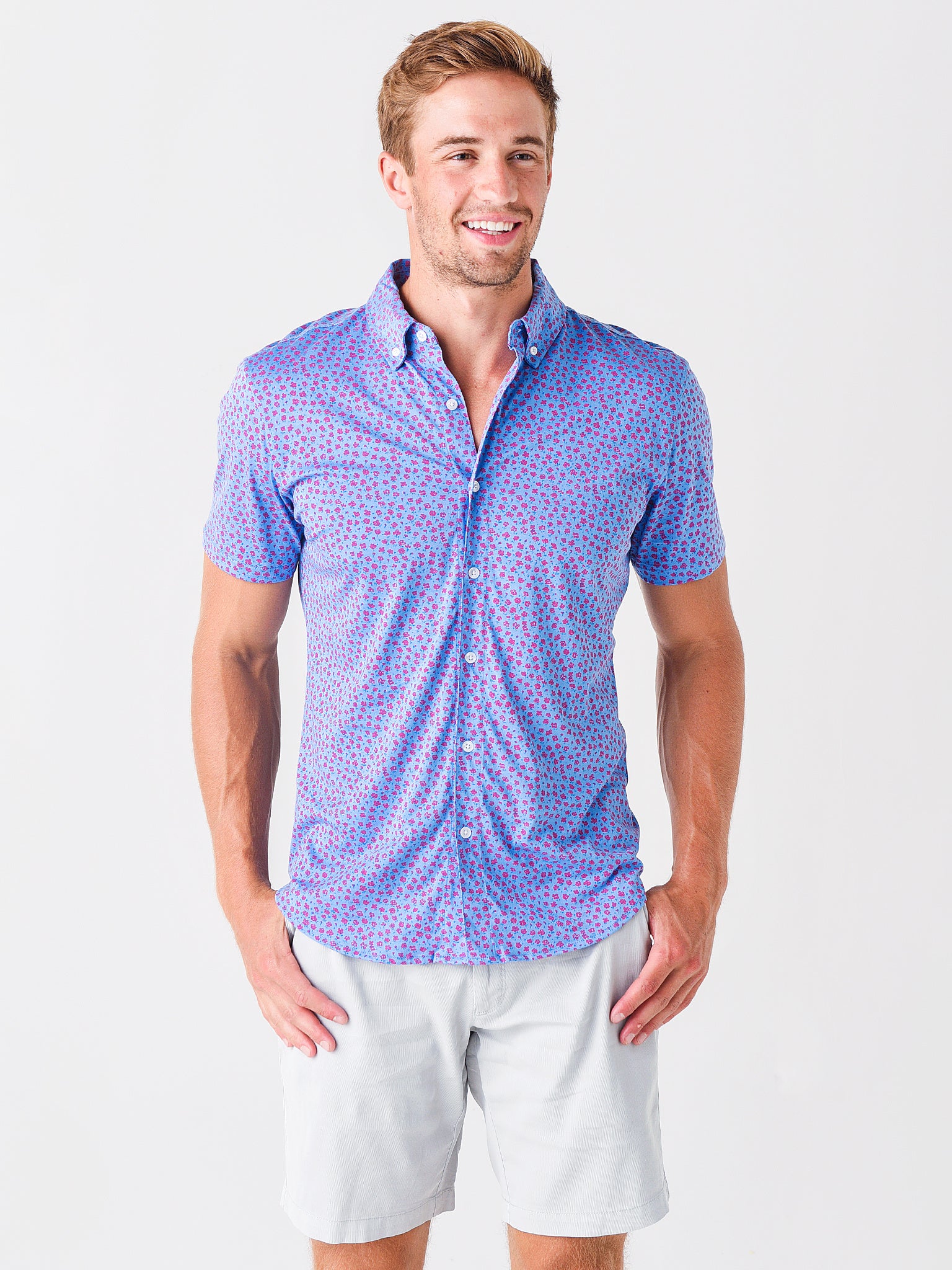 Bonobos Men's Jersey Riviera Short Sleeve Shirt - Saint Bernard