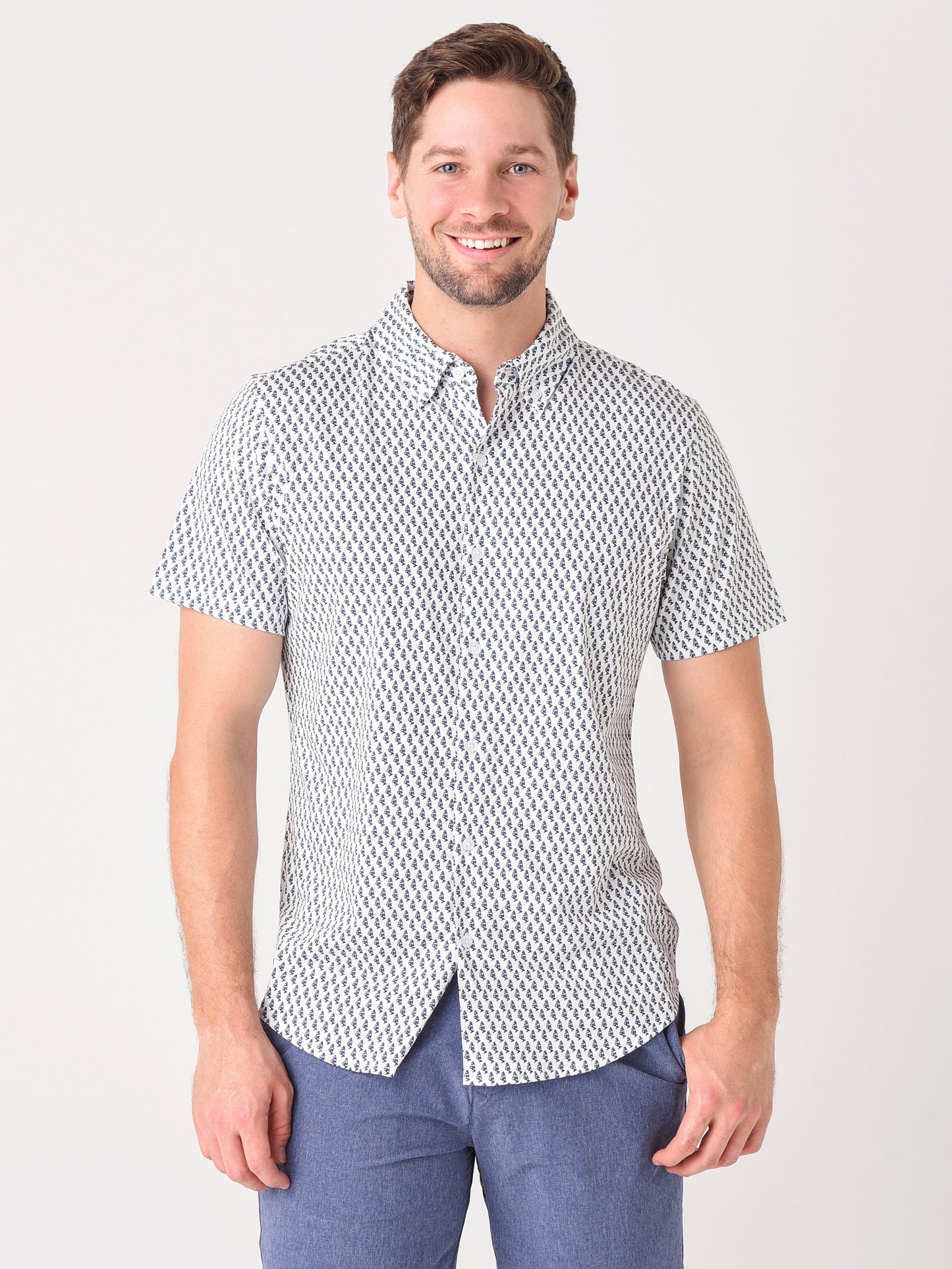 Bonobos Men's Jersey Riviera Short Sleeve Shirt - Saint Bernard