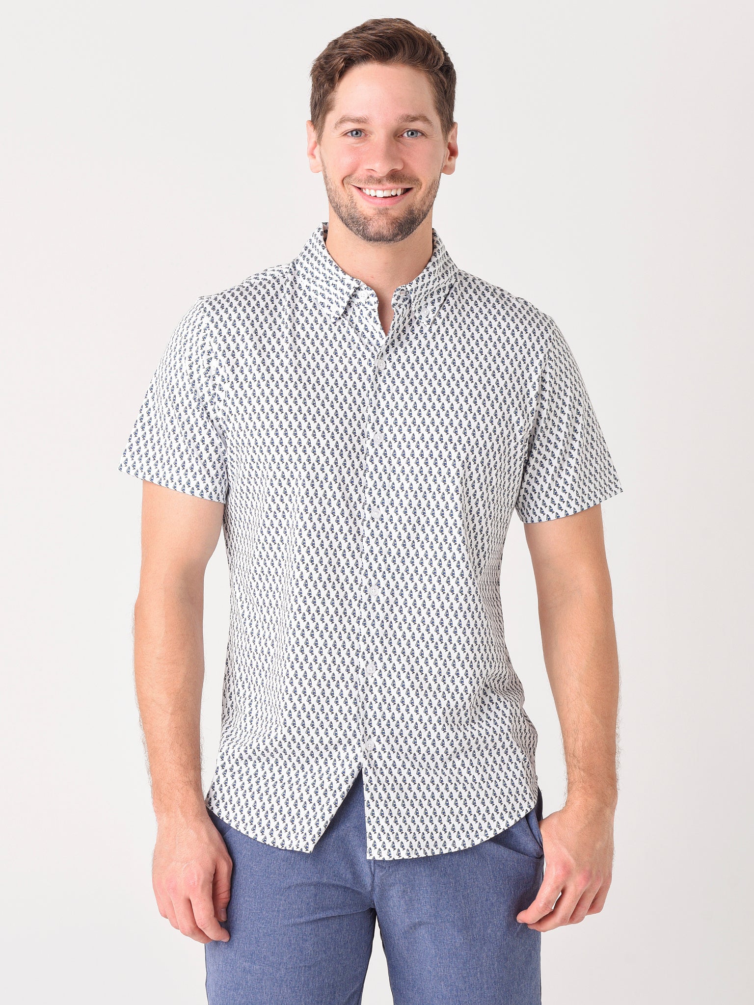 Bonobos Men's Jersey Riviera Short Sleeve Shirt - Saint Bernard