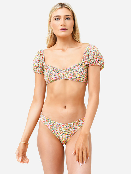 Maaji Women's Cherry Blossom Kauai Puff Sleeve Bikini Top
