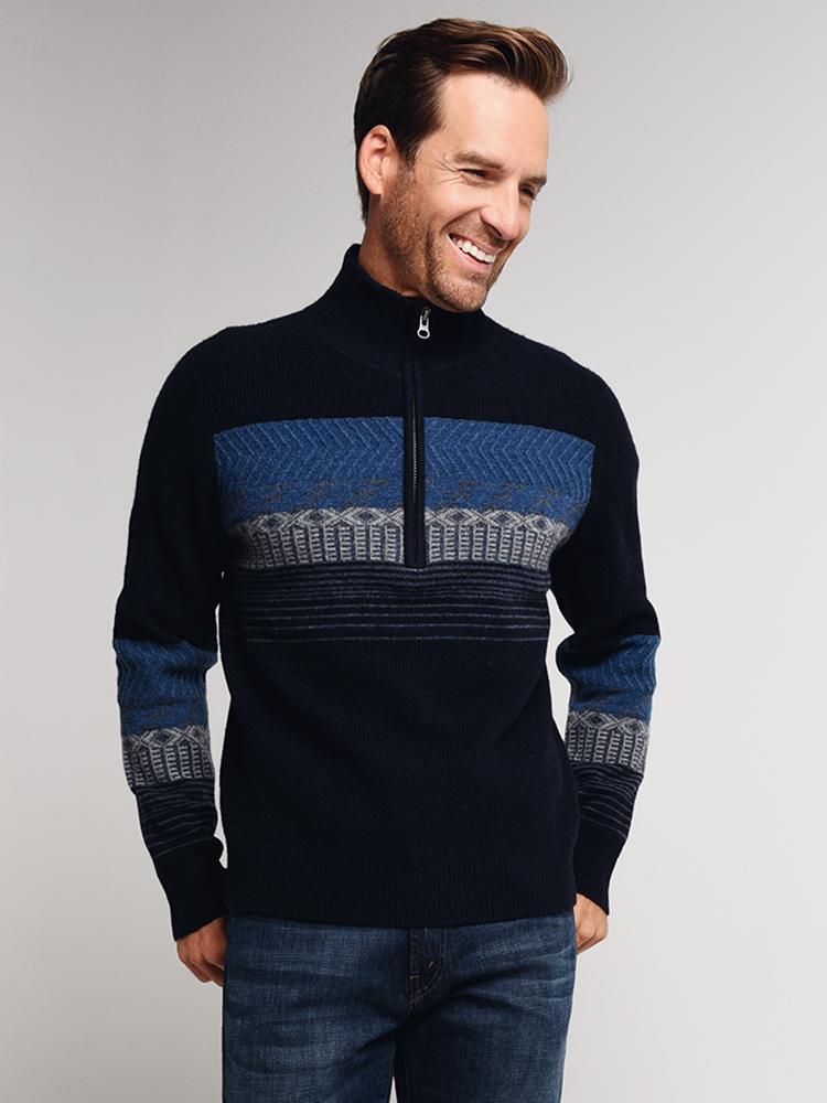 Obermeyer Men's Textured Half-Zip Sweater - Saint Bernard