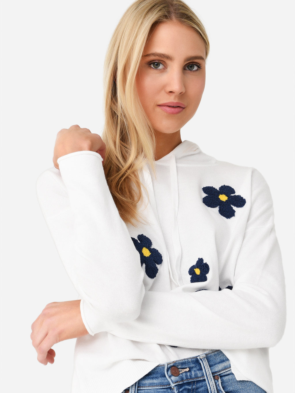 J Society Women's Flower Hooded Sweater - Saint Bernard